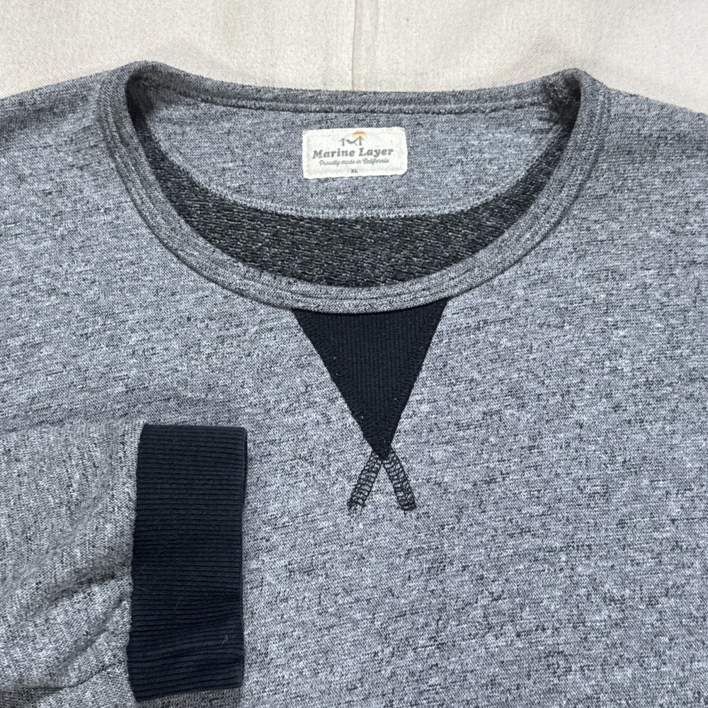 Marine Layer Sweatshirt Mens XL Gray Crewneck Pullover